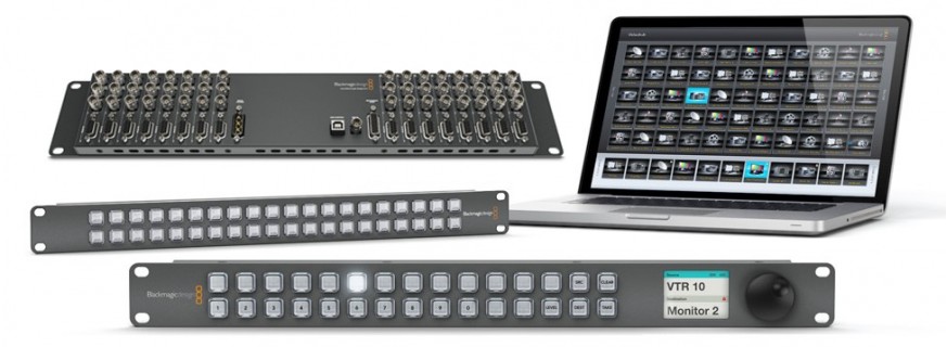 Blackmagic Design Routing e Distribuzione 6G-SDI multiformato SD, HD e HD SDI router Ultra con monitoraggio video e di controllo